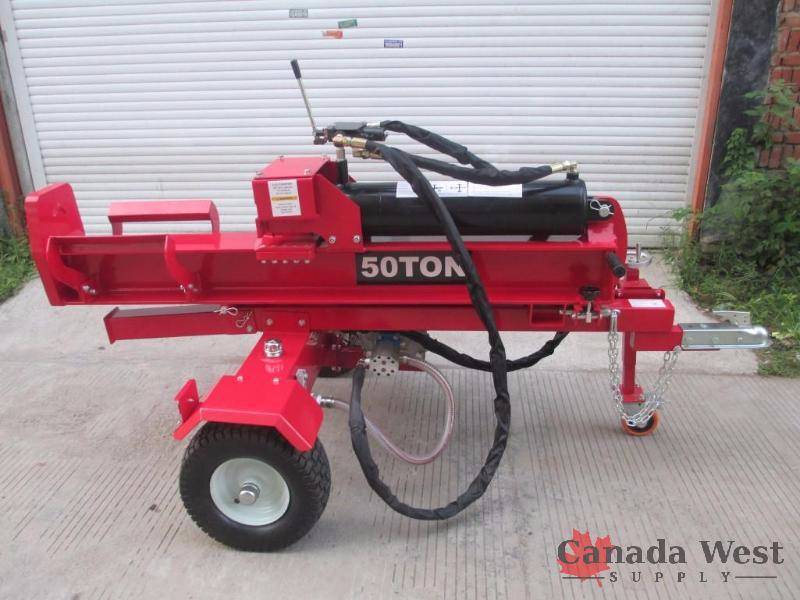 NEW 15 HP ELECTRIC START 50 TON LOG SPLITTER TRAILER