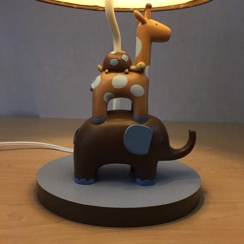 lot 102 image: Childrens Kids Tiny Tots Room Baby Nursery Daycare Animals Jungle Lamp & Shade Created by Lambs & Ivy Inc - Super Pre-owned Condition