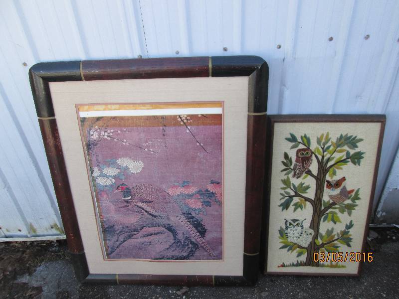 lot 65 image: 2 framed pictures, one is made of t...