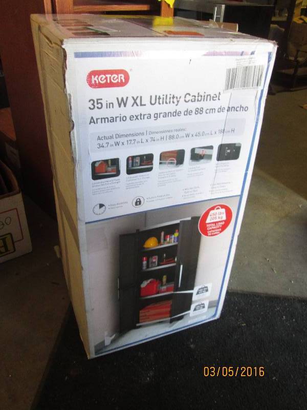 lot 85 image: Keter 35 inch utility cabinet, appe...
