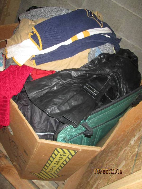 lot 114 image: 4 x 4 foot pallet stacked with clot...