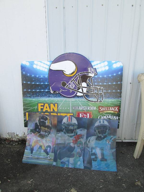 lot 122 image: Cardboard Vikings fan display and ...
