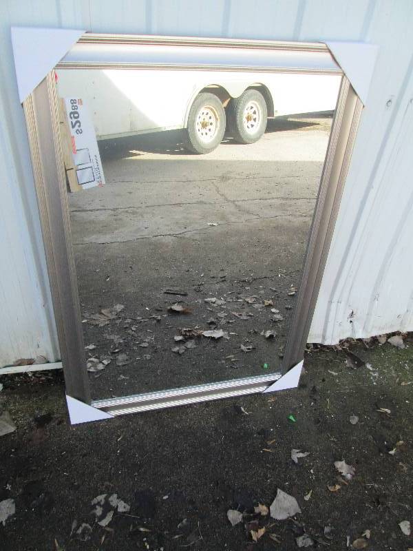 lot 145 image: New 29.5 x 41.5 Framed mirror, bra...