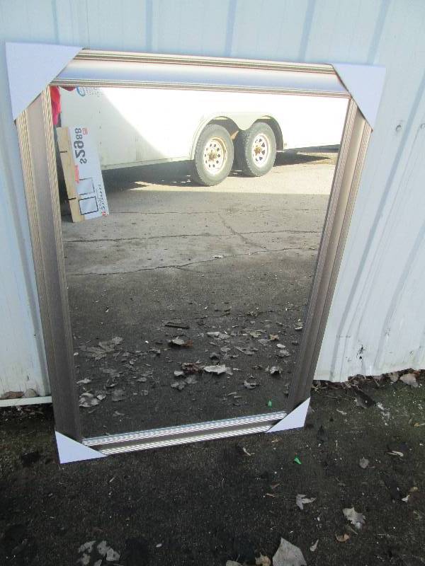 lot 146 image: New 29.5 x 41.5 Framed mirror, bra...