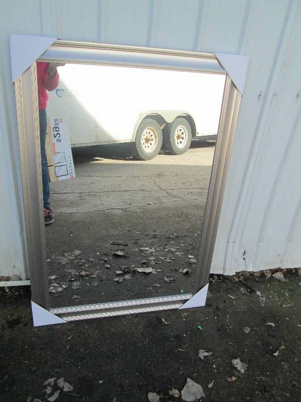 lot 147 image: New 29.5 x 41.5 Framed mirror, bra...