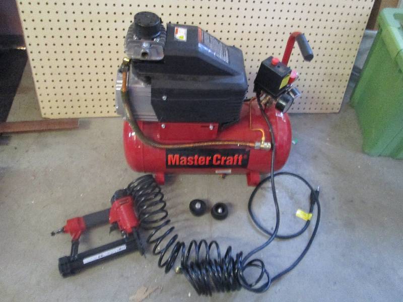 lot 150 image: Mastercraft air compressor, new but...
