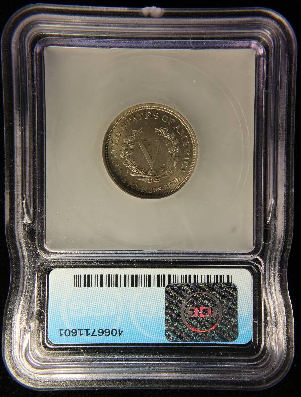 1883 LIBERTY OR V NICKEL NO CENTS MS61 ICG CERTIFIED