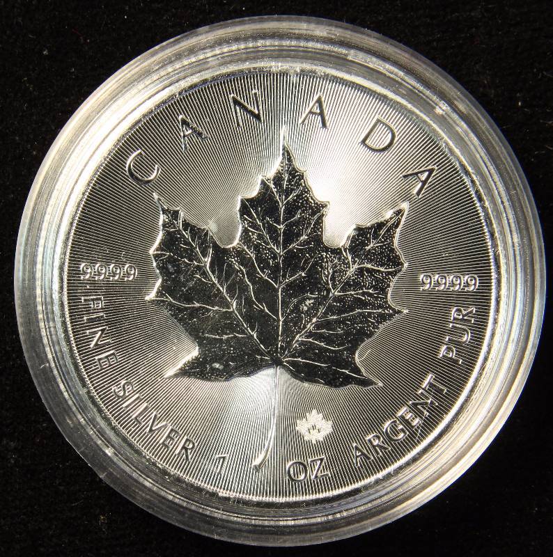 2016 CANADA MAPLE LEAF 1 TROY OZ. .999 FINE SILVER IN AIRTITE HOLDER