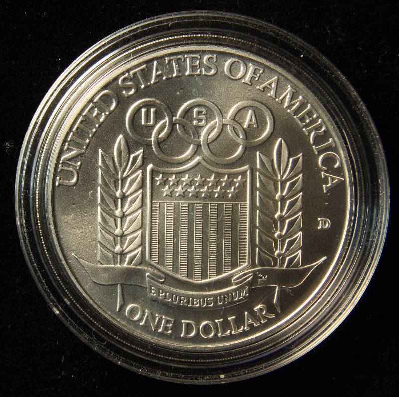 1992-D BASEBALL US OLYMPICS 90% SILVER DOLLAR IN AIRTITE HOLDER
