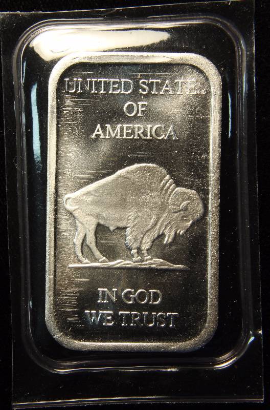 1 TROY OZ. .999 FINE SILVER BAR INDIAN BUFFALO DESIGN SEALED