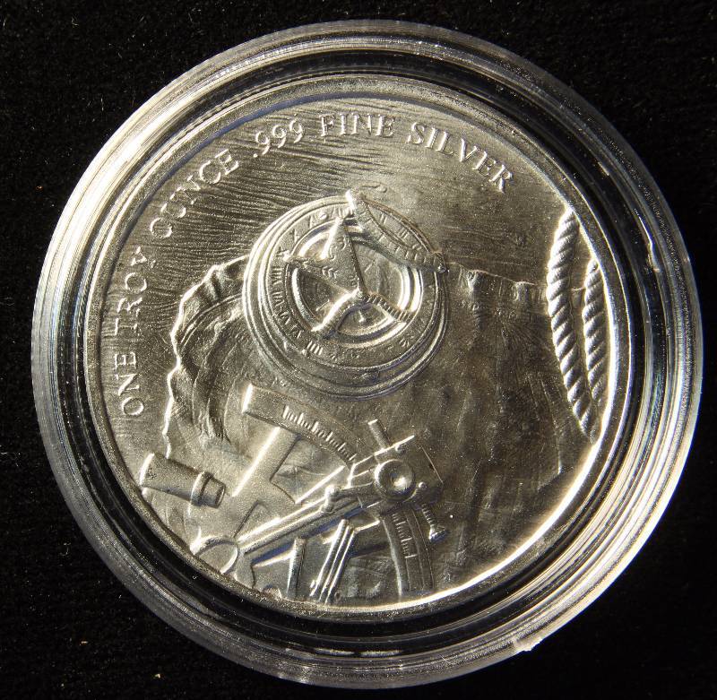 1 TROY OZ. .999 FINE SILVER PROSPECTOR ROUND IN AIRTITE HOLDER