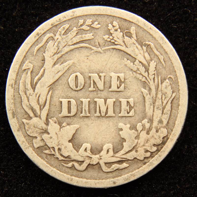 1907 BARBER SILVER DIME
