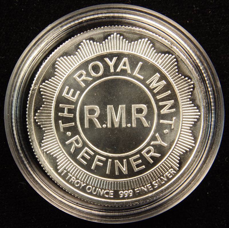 1 TROY OZ. .999 FINE SILVER ROYAL MINT REFINERY IN AIRTITE HOLDER
