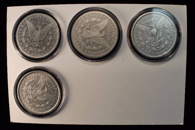 GROUP OF 4 MORGAN DOLLARS 1881, 1890-O, 1891 & 1897-O