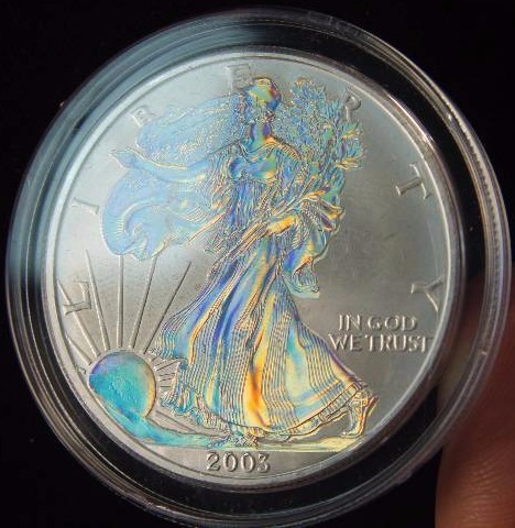 2003 AMERICAN SILVER EAGLE 1 TROY OZ. .999 FINE SILVER DOLLAR IN AIRTITE HOLDER