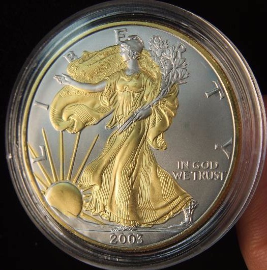 2003 AMERICAN SILVER EAGLE 1 TROY OZ. .999 FINE SILVER DOLLAR IN AIRTITE HOLDER