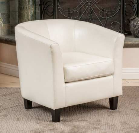 Christopher Knight Home Preston Bonded Leather Ivory Club Chair