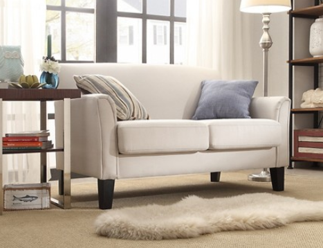 Inspire Q Metropolitan Loveseat - White