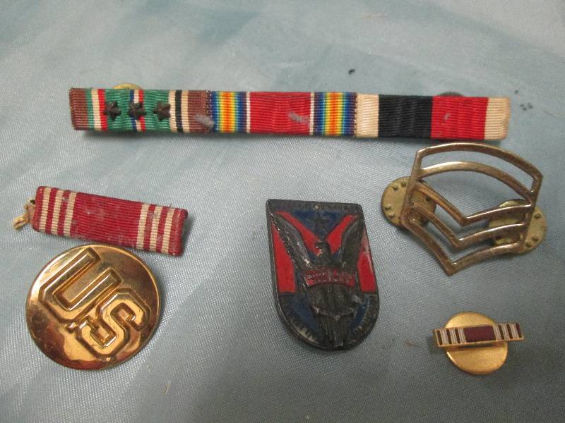 Military ribbons and pins...