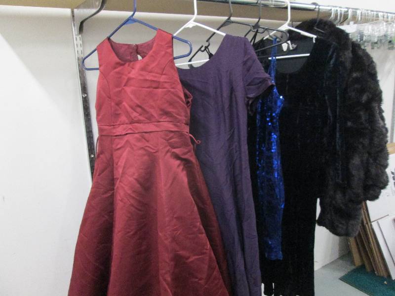 Tote of assorted dresses long and s...