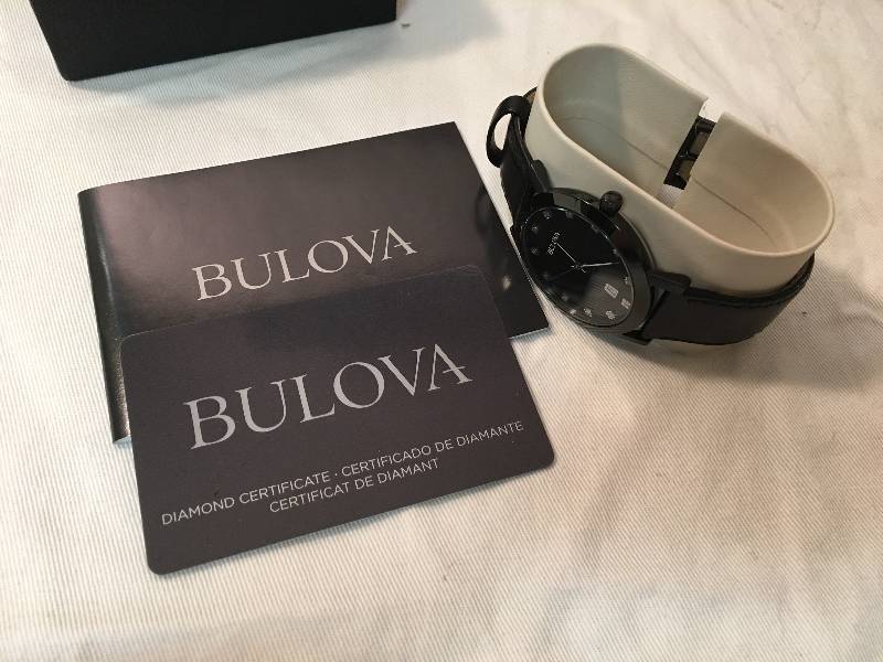 lot 6 image: Bulova Mens Black Dress Watch Retail $300