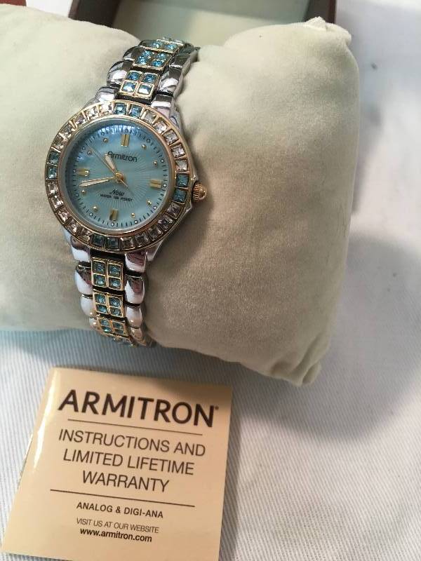 lot 20 image: Armitron Ladies Two-Tone Crystal Watch