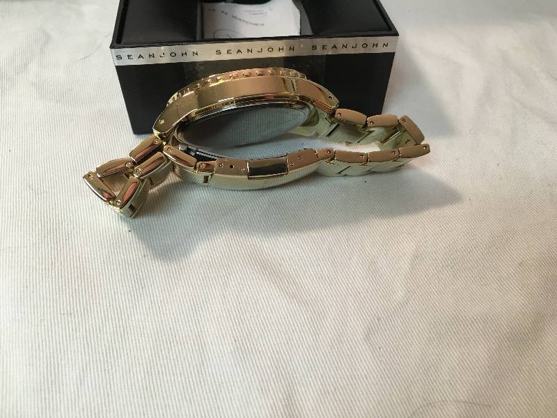 lot 25 image: Sean John Mens Goldtone Stone-Accent Watch