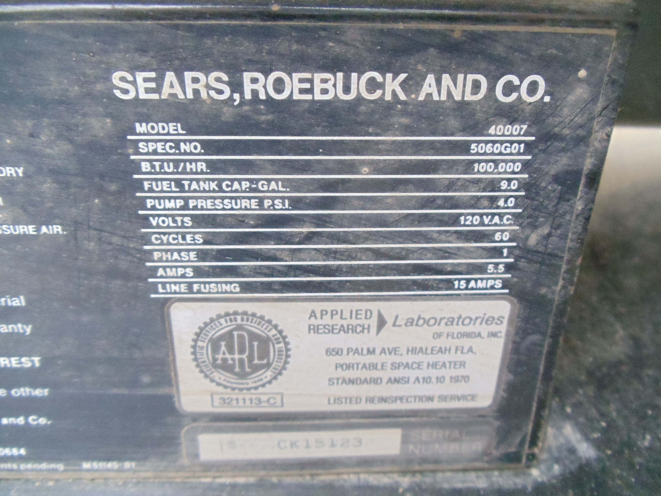 lot 43 image: Heater