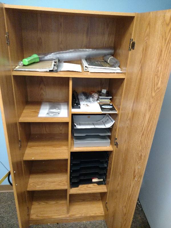 lot 183 image: 2 Door Cabinet with Supplies...
