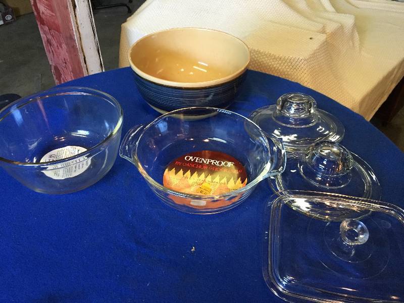 Varity of Cooking and Baking Dishes and Glass Lids