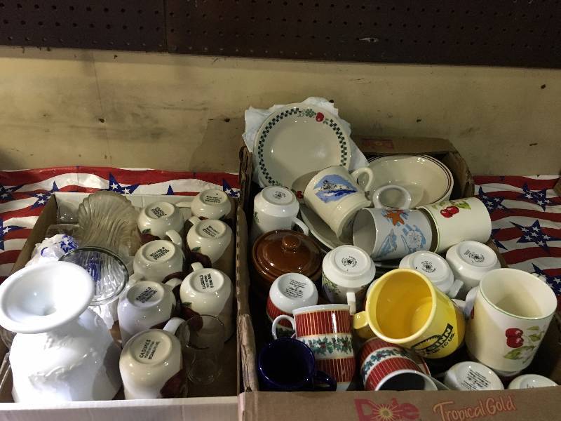 Varity of Coffee Cups and Miscellaneous Items