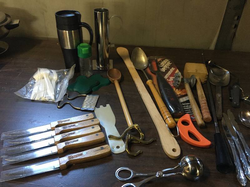 Set of Steak Knifes and Kitchen Utensils