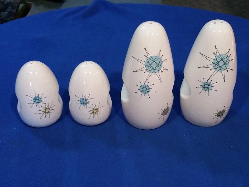Franciscan Atomic Starburst Tall and Short Sets of Salt and Pepper