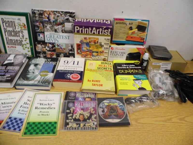Modem, Electric Stapler, Books