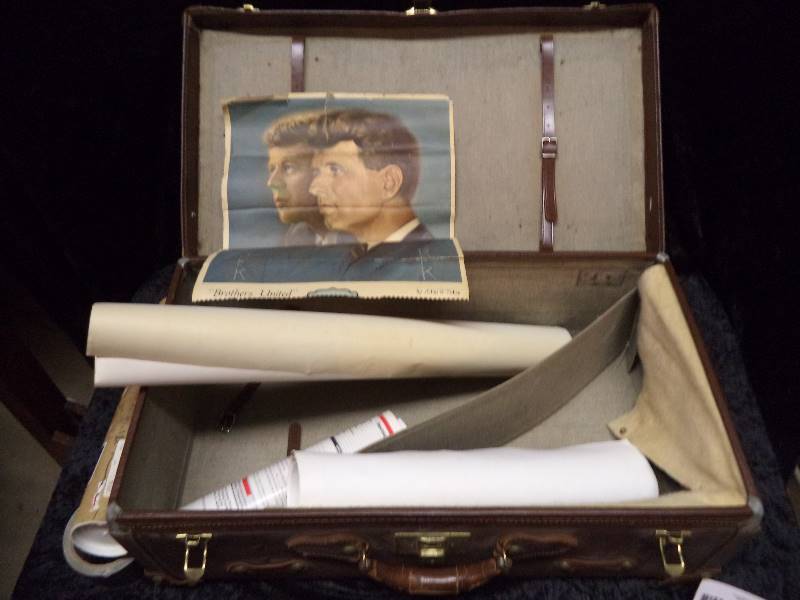 Lot - Old Suitcase with Misc Posters, Magazines