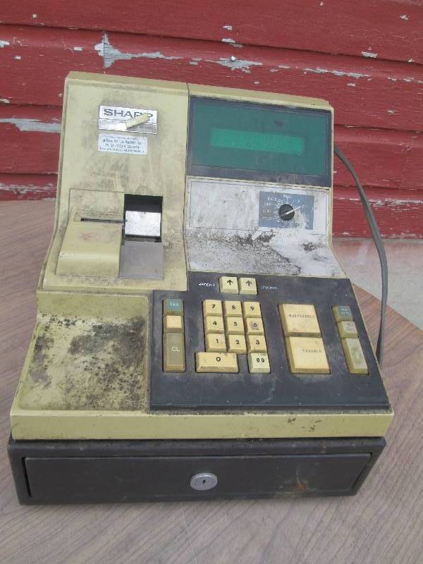 lot 64 image: vintage shark cash register...