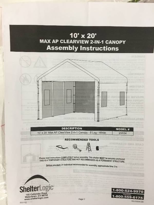 lot 44 image: 10x20 Instant Garage or Canopy Retail $150