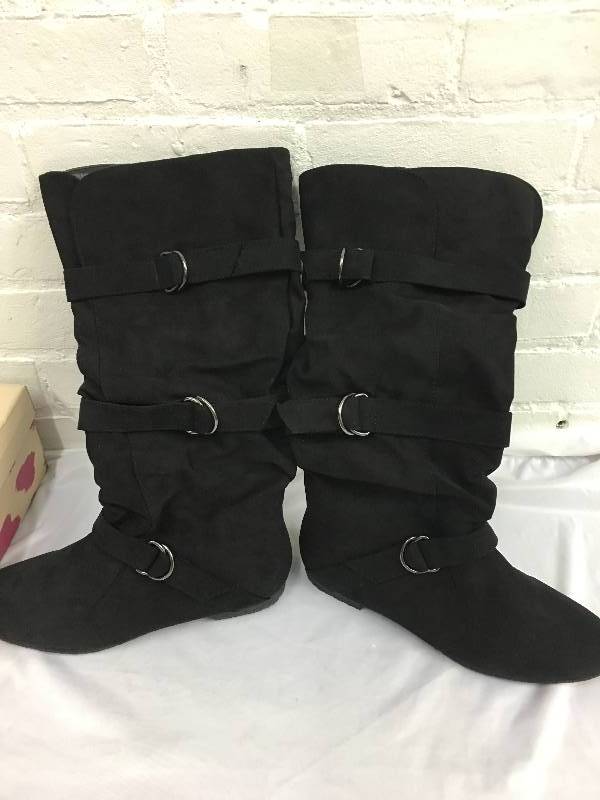 lot 84 image: Dolce Womens Hustle Tall Buckle Boot - Black Size 8