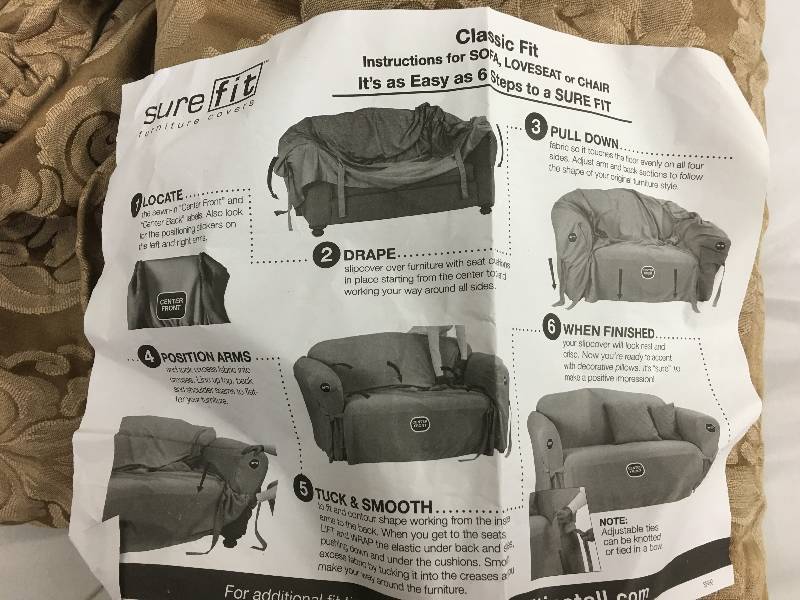 lot 104 image: Sure Fit Middleton Loveseat Slipcover retail $110