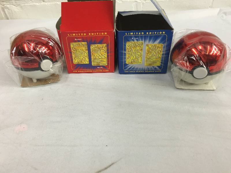 lot 243 image: Burger King Pokemon Gold Pokeball Pollywhirl and Mewtwo