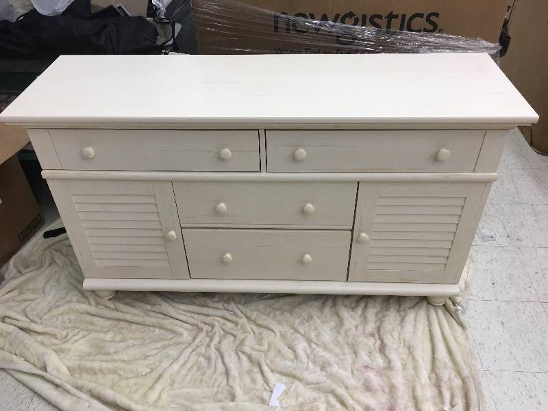Sauder Harbor View Dresser Antiqued White Finish Retail 299