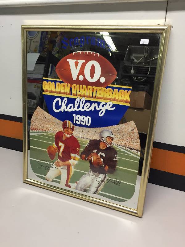 AUTO GRAPHED SEAGRAMS V.O. GOLDEN QUARTERBACK CHALLENGE