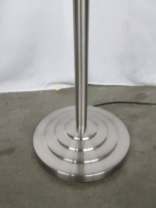 lot 51 image: McLeland Design Brushed Steel Torchiere Lamp