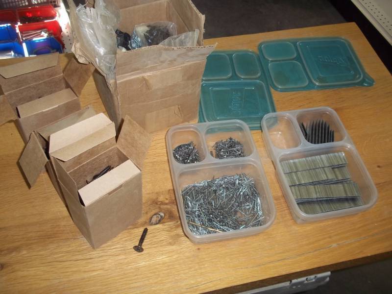 lot 68 image: lot of nails, hex screws, nail gun nails