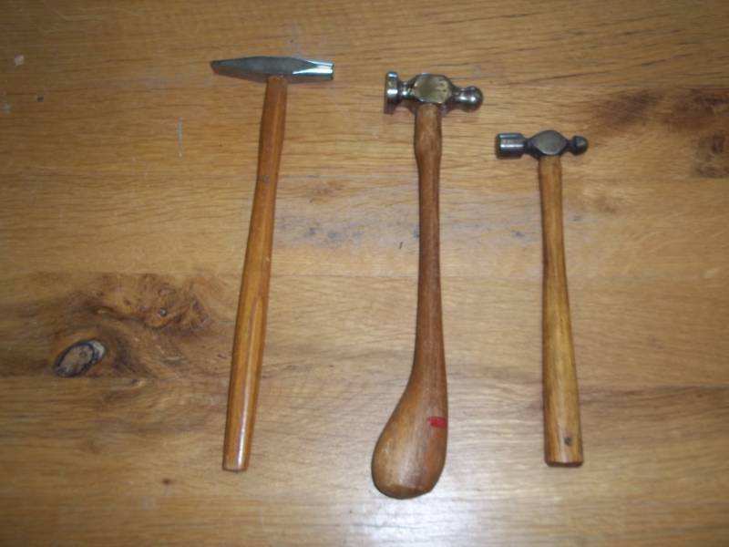 lot 71 image: 3 silver smith  jewlers  hammers
