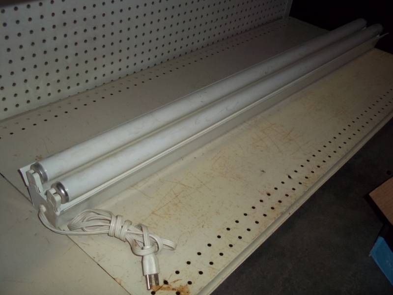lot 219 image: 4 Florescent light with grow light bulbs
