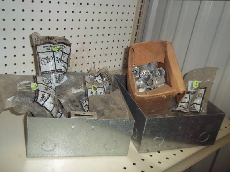 lot 245 image: 2 electrical boxes with new conduit parts