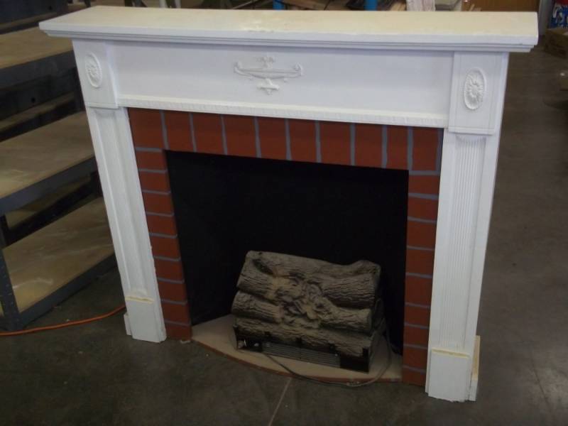 lot 300 image: Electric Fireplace with Mantle 45  High, x 52 Wide X 11.5 Deep