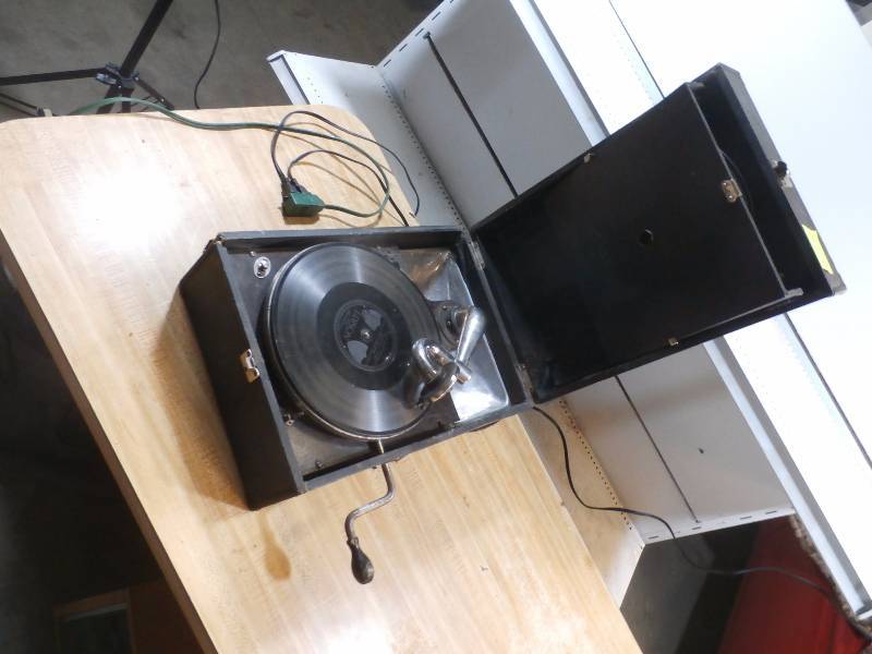 Vintage Hand crank record player