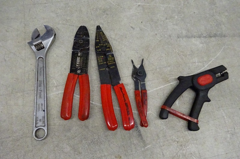 lot 87 image: Blue point electrical pliers, crescent wrench